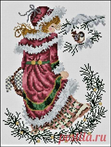 Girl in the Winter Forest Cross Stitch PDF Pattern Download | Etsy