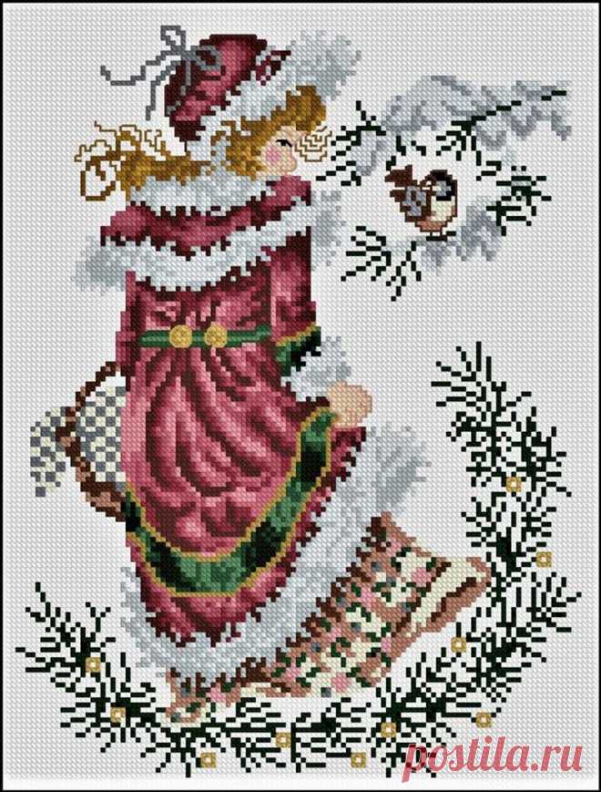 Girl in the Winter Forest Cross Stitch PDF Pattern Download | Etsy
