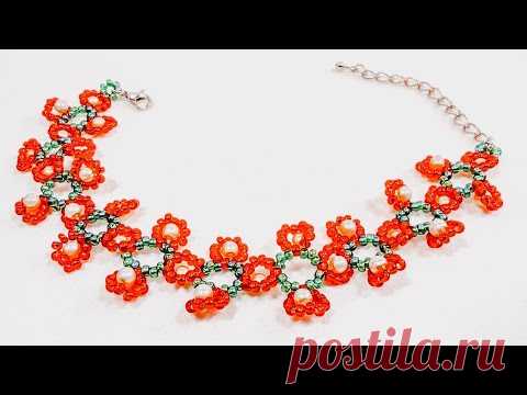 Как Сделать Простой Браслет из Бисера "ВЕСНА" Бисероплетение! Браслет "Цветы" / Simple Bead Bracelet