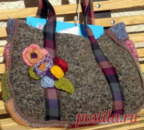 sac vieux pull + grannies - Photo de sacs tissus de récupération - clothogancho2