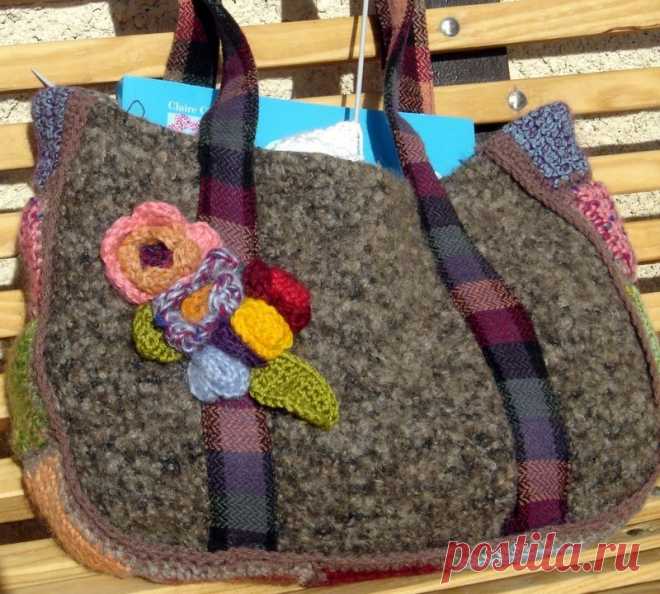 sac vieux pull + grannies - Photo de sacs tissus de récupération - clothogancho2