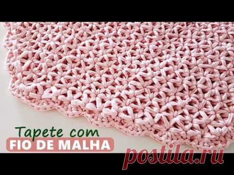 Tapete com fio de malha em crochê - Fácil