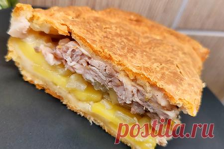 Пирог с куриным мясом и вкусным тестом – рецепт с фото