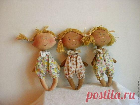 игрушка примитив Пупсик тонирована кофе и ванилью | Куклы