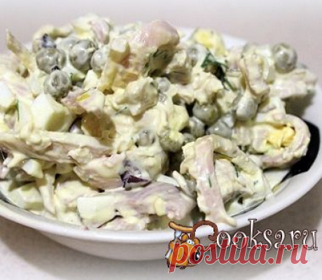 Салат из кальмаров и курицы фото рецепт приготовления