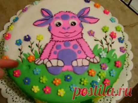 ▶ Торт Лунтик - Работа с Сахарной Мастикой - YouTube