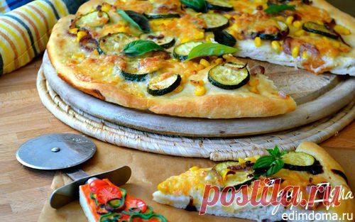 Пицца "Летняя" с цукини и кукурузой | Кулинарные рецепты от «Едим дома!»