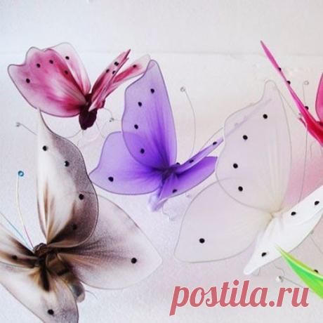 Бабочки из капрона.