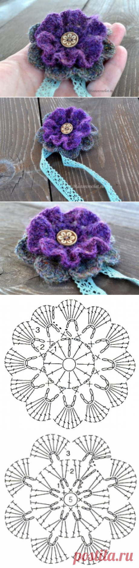 Брошь крючком в стиле Бохо | Mastercrochet.ru. Сайт о вязании, заработке и жизни.