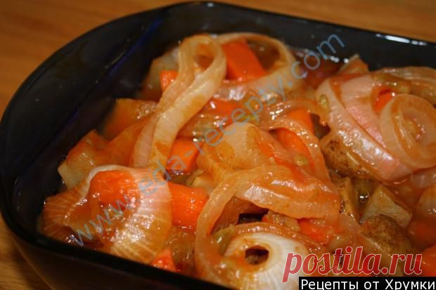 Кулинарный рецепт Мясо в духовке с картошкой с фото
