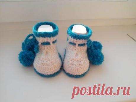 пинетки ботики крючком