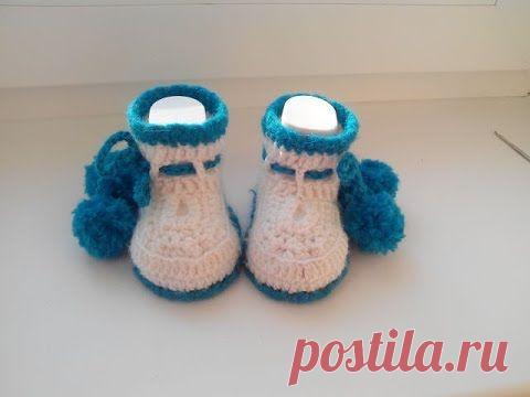 пинетки ботики крючком