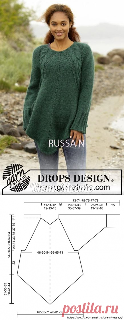 Тёплая туника спицами от DROPS DESIGN