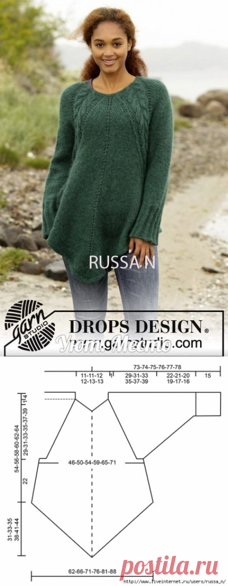 Тёплая туника спицами от DROPS DESIGN