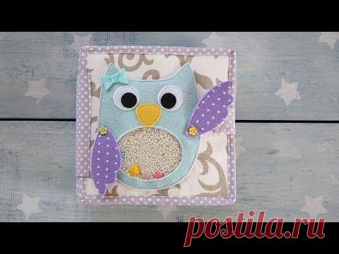 РАЗВИВАЮЩАЯ мягкая КНИЖКА для детей из ткани и фетра # с совой искалочкой