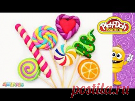 Lollipops Set How to Make Play Doh Lollipop, Candy. Creative Sculpt. Learn Modelling. Video for Kids