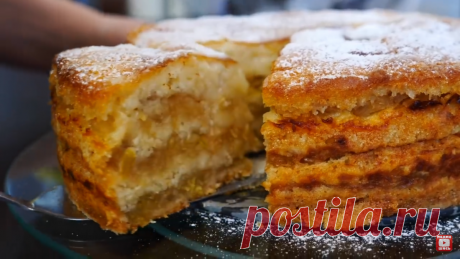 Простейший Яблочный Пирог "ТРИ СТАКАНА" Изумительно Вкусный | Ольга Матвей | Готовить Просто | Яндекс Дзен