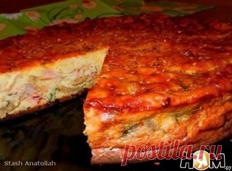 Пирог-сметанник с курицей и грибами