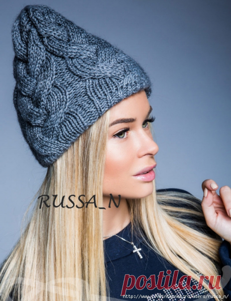 Модная шапочка спицами (узор)