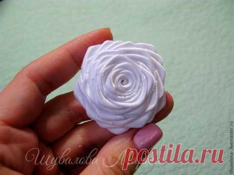 Кручёная роза из атласной ленты — Сделай сам, идеи для творчества - DIY Ideas