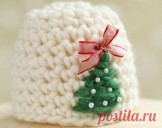 Вязаная шапочка для новорожденной девочки спицами и крючком | LS