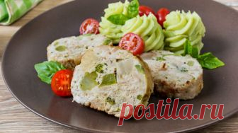 Рубленый рулет из курицы с брокколи