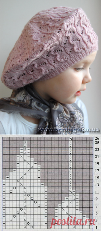 Модель Vine and Leaf Beret by Angela Hahn из журнала Vogue Knitting, Fall 2009...