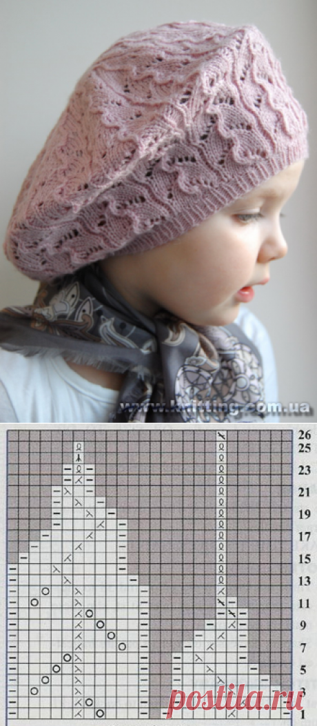 Модель Vine and Leaf Beret by Angela Hahn из журнала Vogue Knitting, Fall 2009...