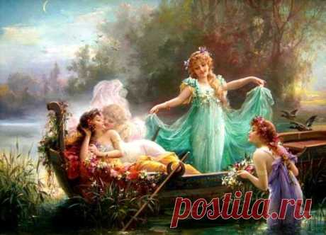 ༺🌸༻
Художник Ханс Зацка (Австрия) "В лодке"