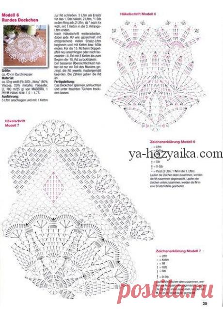 Филейная салфетка крючком со схемами. Связать салфетку крючком