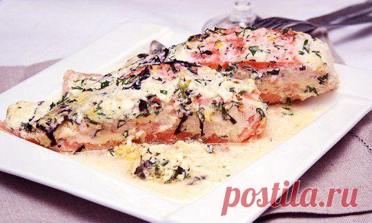 Запеченная семга под соусом из трав » В сети – себя просвети!