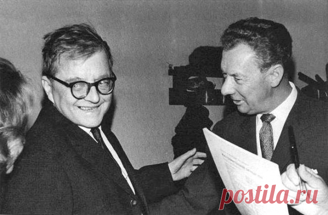 Shostakovich and Britten during a meeting at the Union of Composers. March 1964.

© 2009 Irina Antonovna Shostakovich/Artistic Director Oksana Dvornichenko