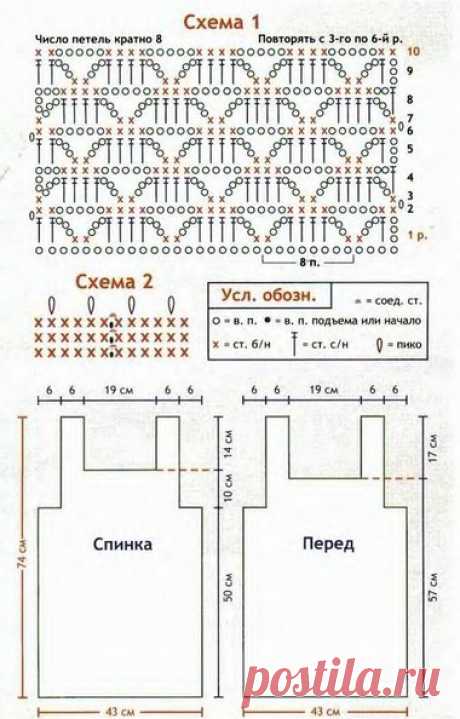 Туника-сетка вязаная крючком. Красивая туника-сетка крючком | Лаборатория домашнего хозяйства