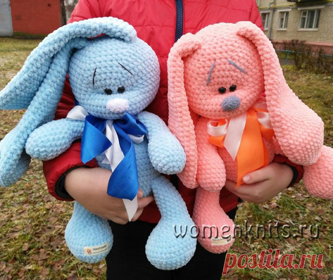 Вязаные зайки крючком, Марина Григоревская.
