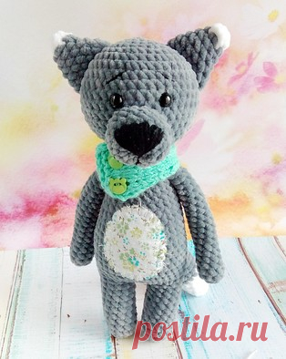 Волчонок Мякиш амигуруми. Схемы и описания для вязания игрушек крючком! Бесплатный мастер-класс по вязанию плюшевого волчонка крючком от Людмилы Першиной. Высота вязаной игрушки примерно 30 см. Плюшевый волчонок Мякиш отли…