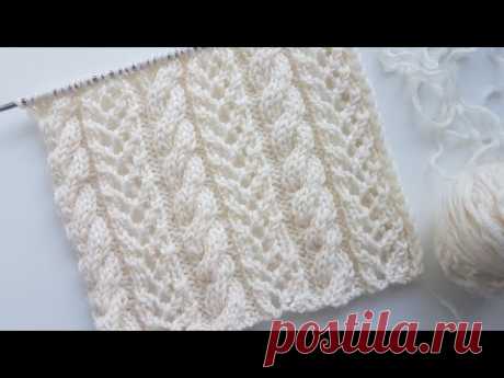 Оригинальный комбинированный узор спицами подходит для нарядных, ярких изделий.