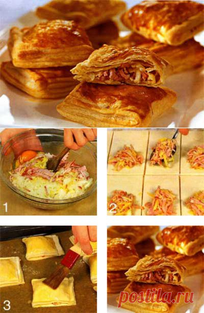 ПИРОЖКИ С ВЕТЧИНОЙ И СЫРОМ.