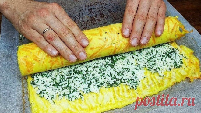 Нашла рецепт в старой газете! Яркий Как Лето, РУЛЕТ ИЗ ОМЛЕТА!