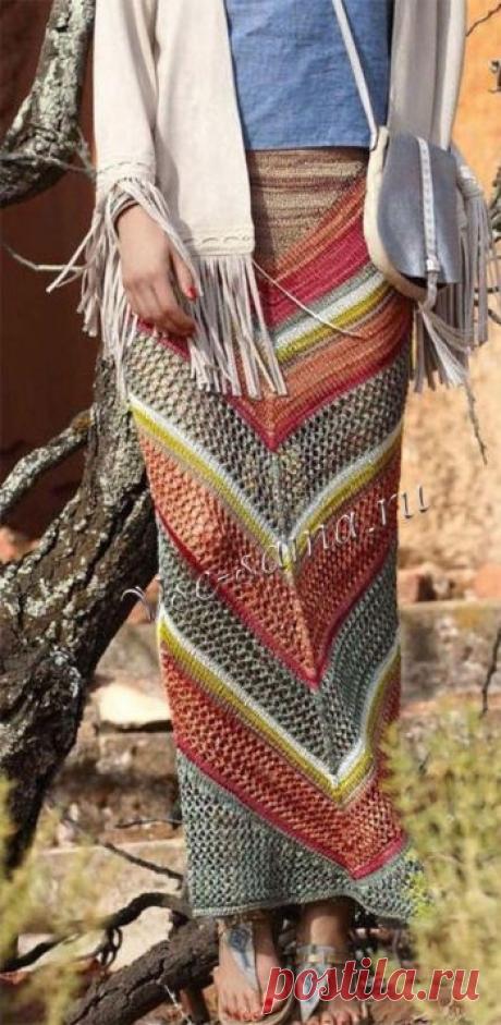 Юбка-макси спицами