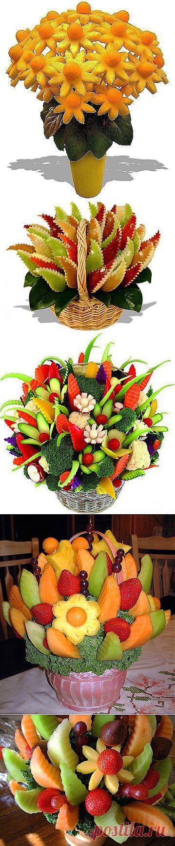 Украшение блюд. Фруктовые букеты
