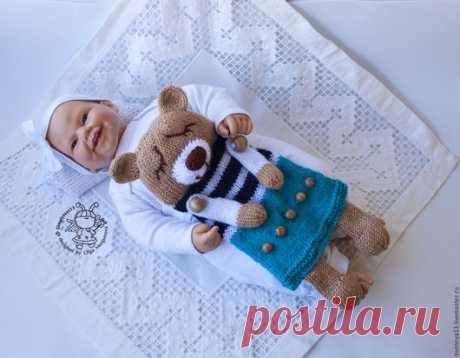 Купить Мастер-класс "Комфортер Мишка" - вязаная игрушка, вязание спицами, МК, авторская игрушка