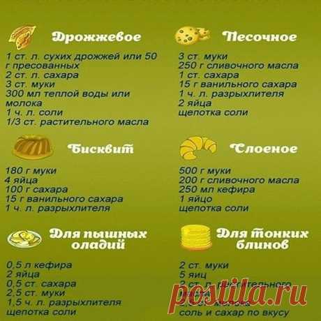 Шпаргалка для хозяюшек