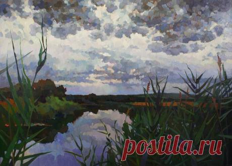 Анастасия Ярошевич, "Солнце село", холст, масло, 50х70, 2017 год #живопись#творчество#art