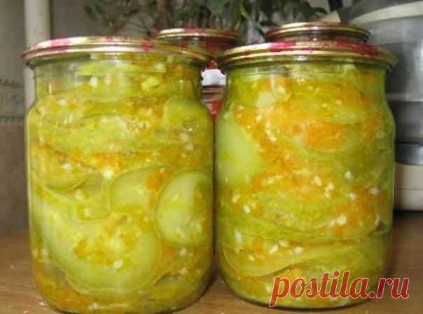 Кабачки консервированные в остром соусе.