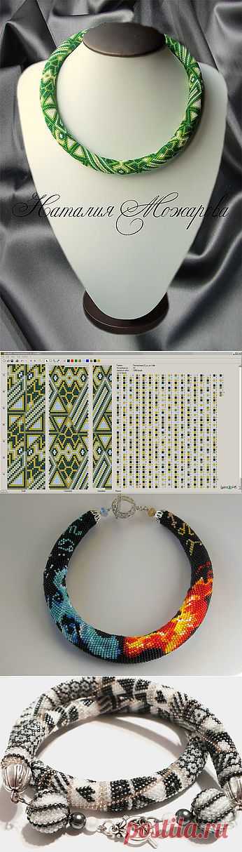 Галерея вязанных жгутиков-шнуриков и узоры к ним | biser.info - всё о бисере и бисерном творчестве