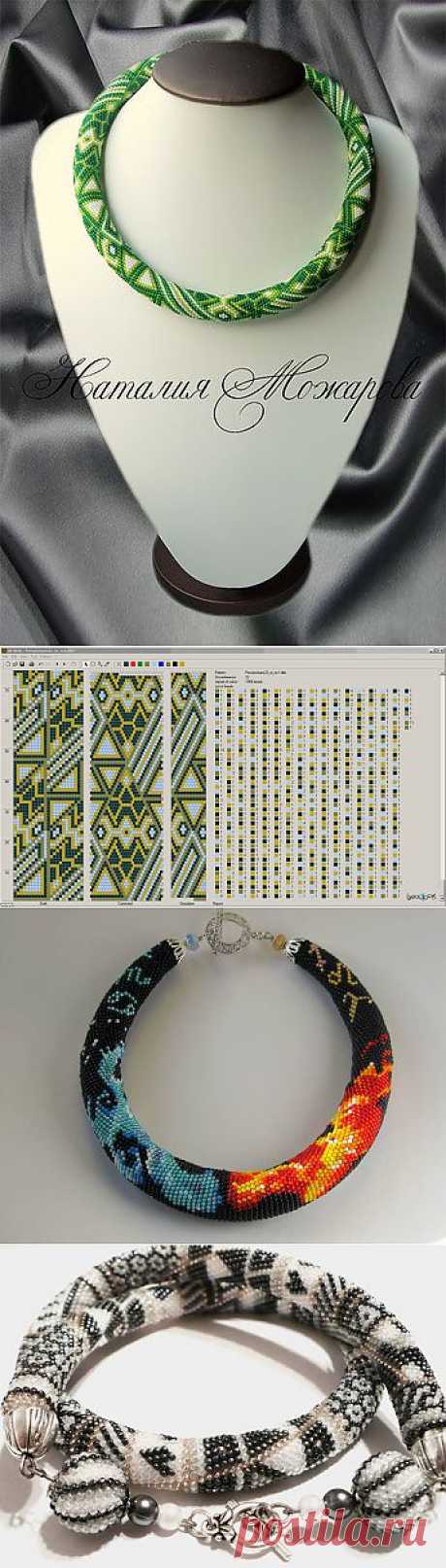 Галерея вязанных жгутиков-шнуриков и узоры к ним | biser.info - всё о бисере и бисерном творчестве