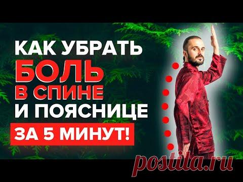 Как снять боль в спине и пояснице за 5 минут. Комплекс упражнений от чемпиона мира по цигуну.