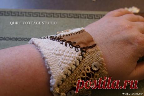 романтическая манжета в стиле &quot;cray квилтинг&quot;2 часть.