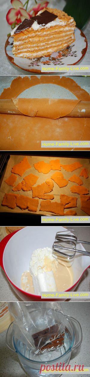 Торт Сахара - пошаговый фоторецепт - торт на скорую руку с томат пастой