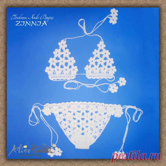 Бикини Andi Bagus "ZINNIA" из цветочков
Дата проекта: октябрь 2016
Техника: вязание крючком мотивами
Размер: 42-44
Материалы: пряжа для вязания (дополнительно моможет использоваться: шляпная резинка, подклад)
пряжа: VITA Cotton COCO
страна: Индия
состав: 100% мерсеризированный хлопок 